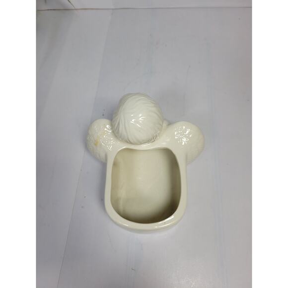 Vintage White Ceramic Cherub Angel Planter w Bird - Picture 3 of 4